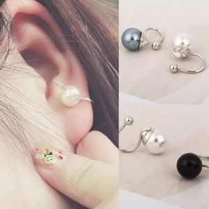 3/28💐 U-shaped Simulated Pearl  Ear Cuff earring